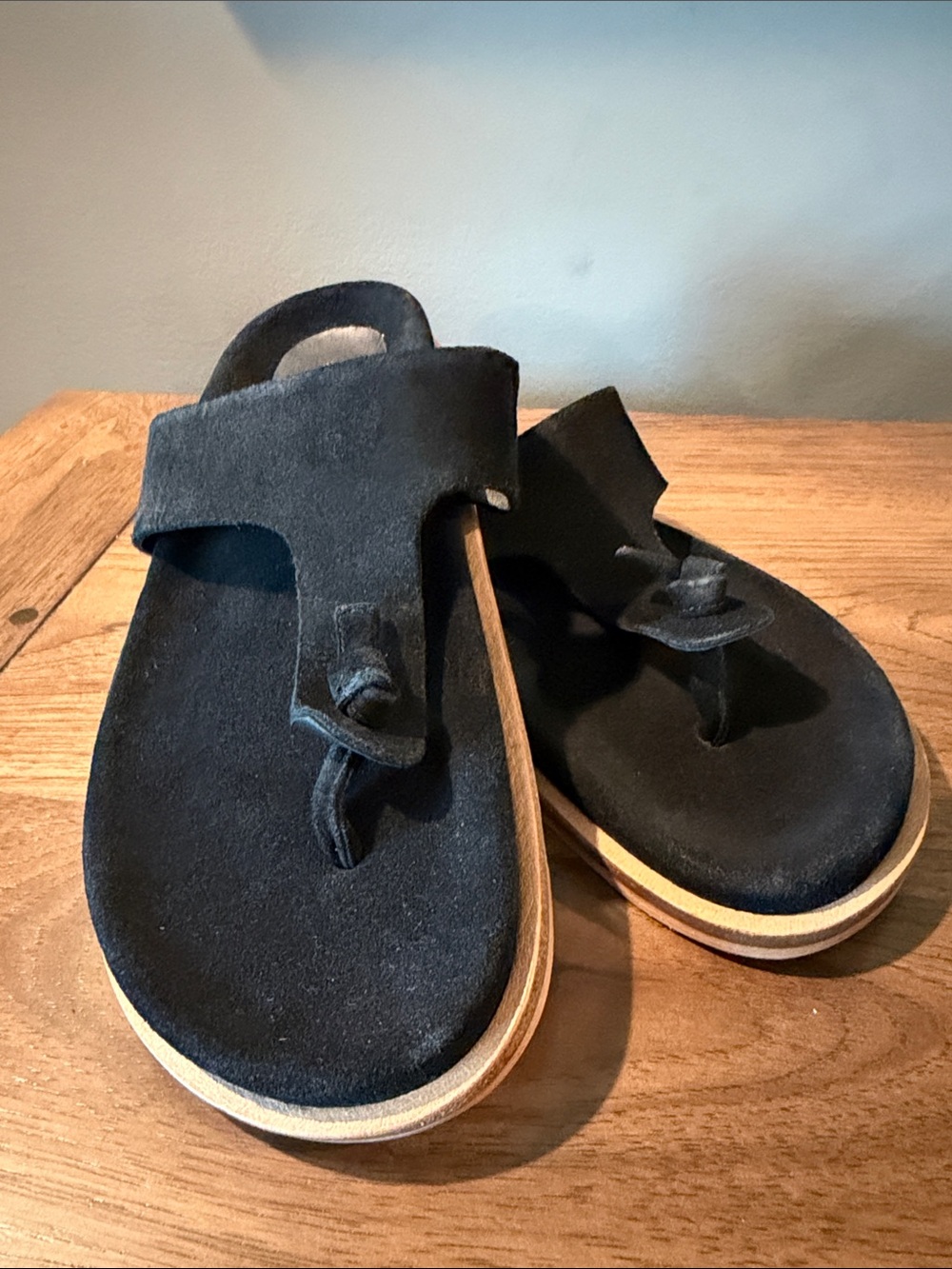 New Free People Mika Footbed Sandal Black Suede Size 10